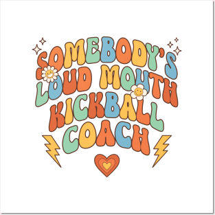 Funny Loudmouth Retro Kickball Coach Posters and Art